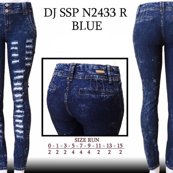 D JEANS STRETCH DENIM BLUE WAIST 29IN  H11 DN2433 SZ 3, RIPPED JEANS,  SKINNY... - Picture 2 of 7